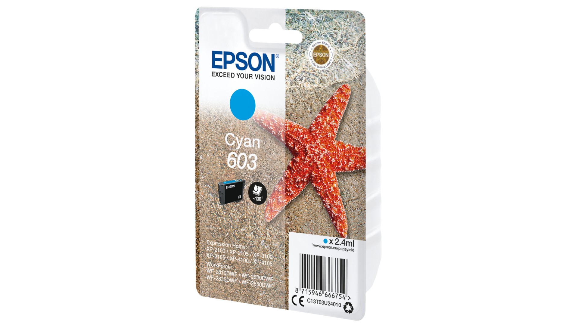Epson Cartouche jet d'encre 603 - Cyan - Jet d'encre - 130 pges