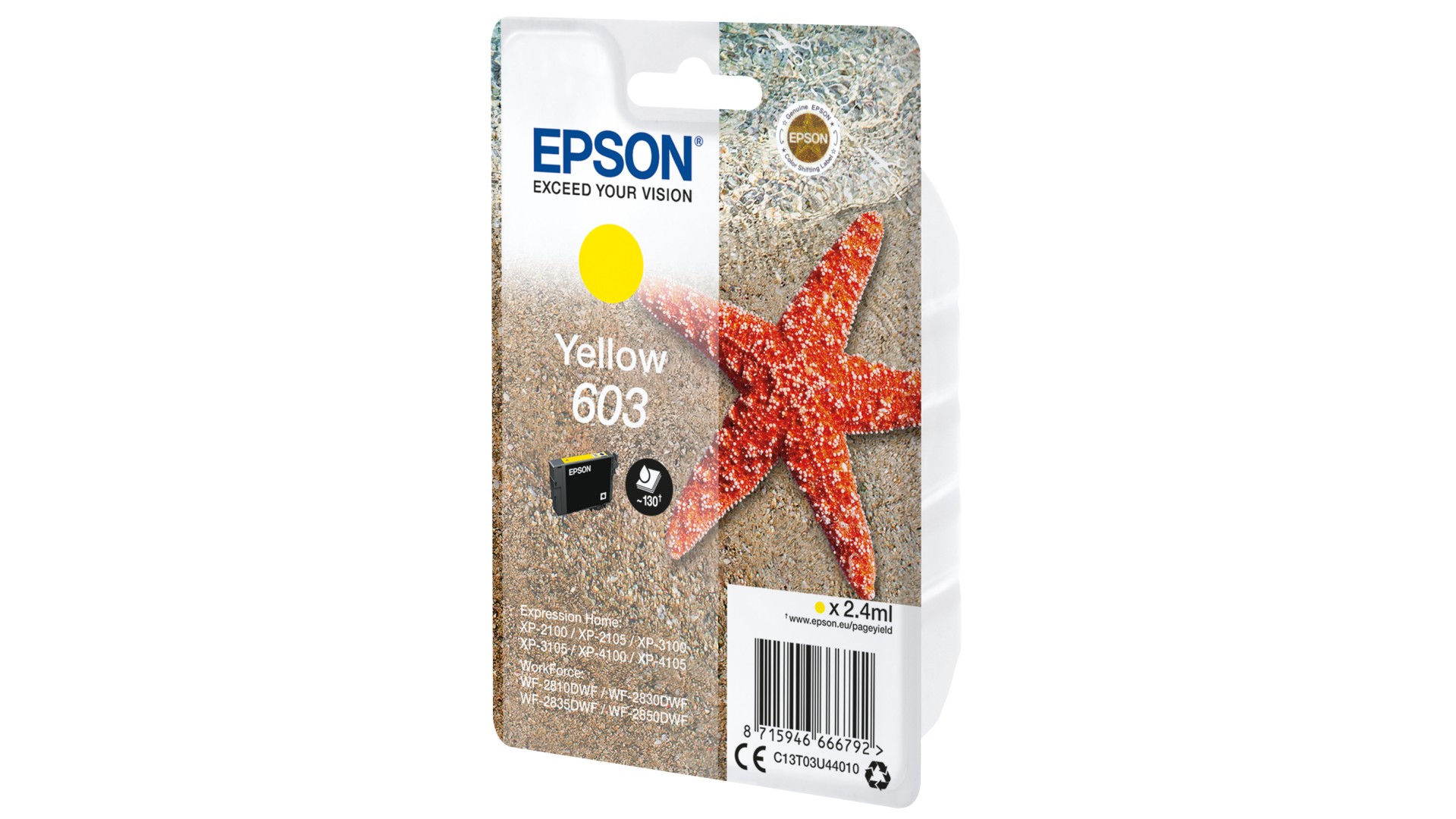 Epson Cartouche jet d'encre 603 - Jaune - Jet d'encre 130 pges